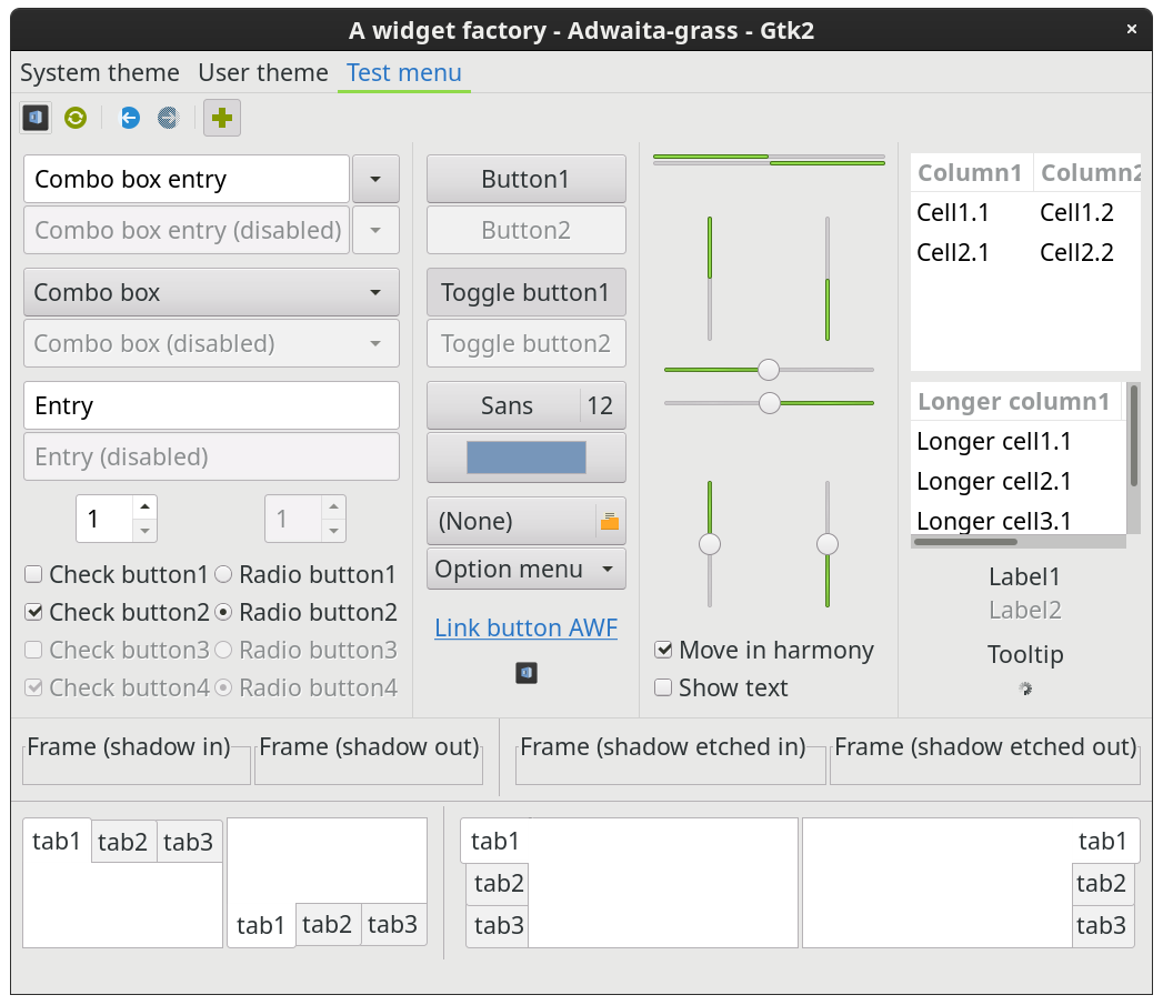 Adwaita-grass, gtk2