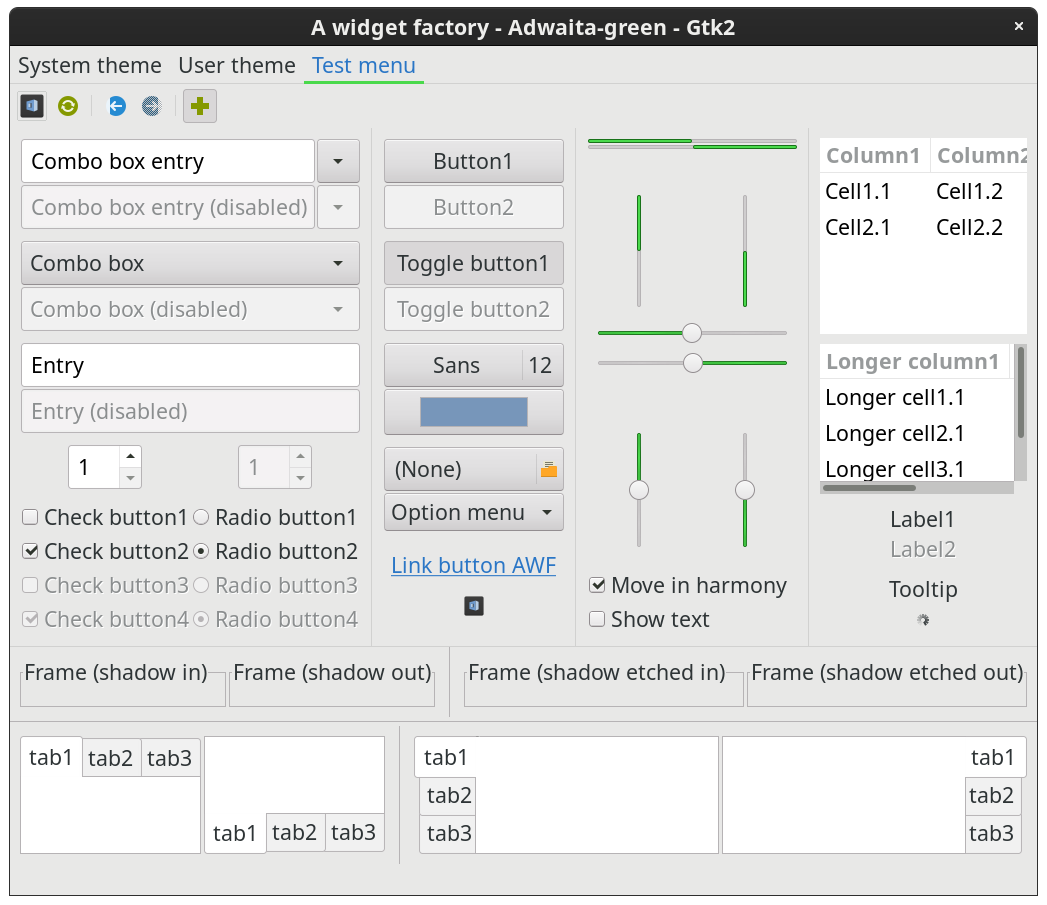 Adwaita-green, gtk2