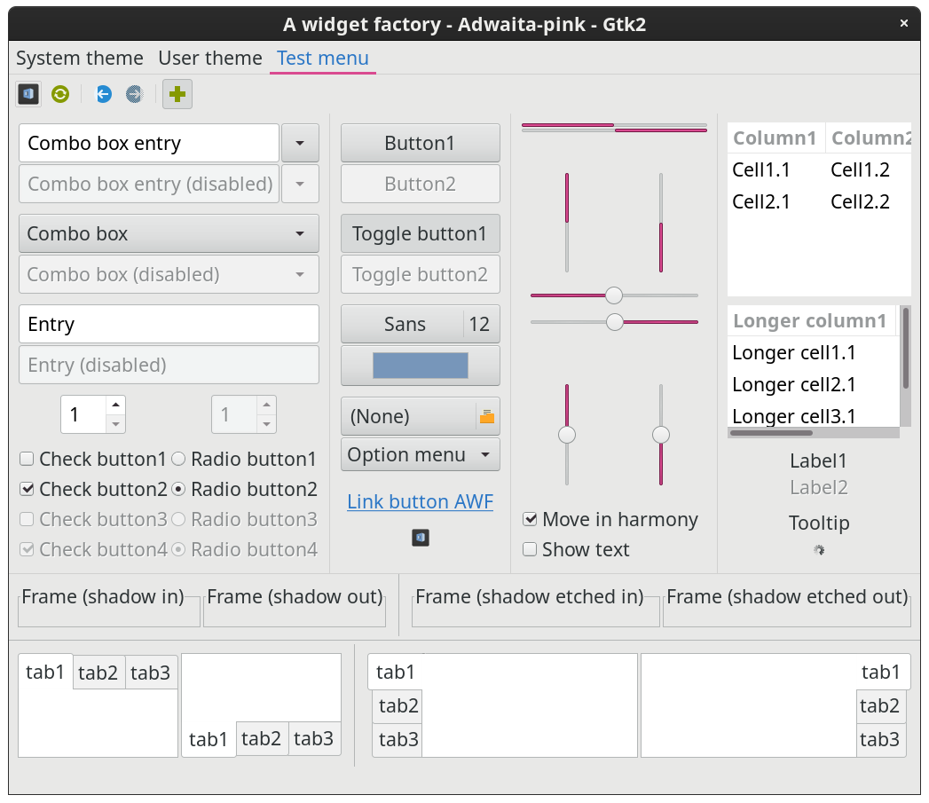 Adwaita-pink, gtk2