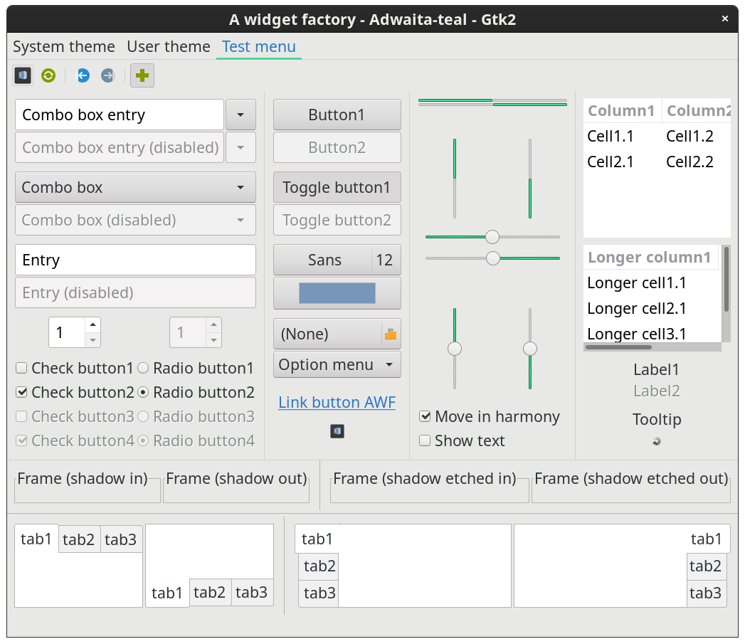 Adwaita-teal, gtk2