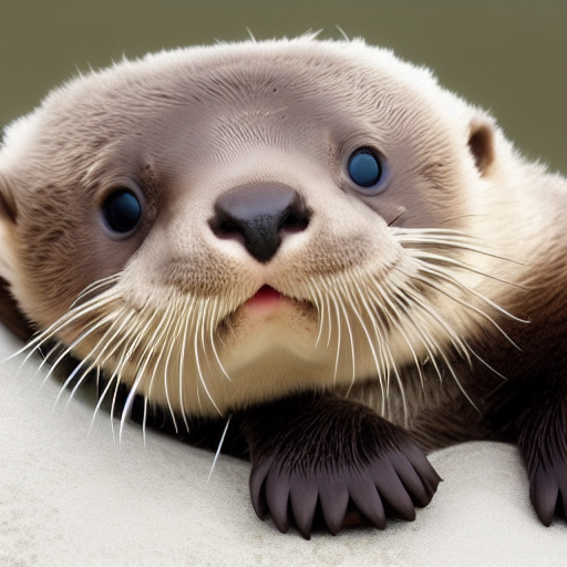 A cute baby sea otter