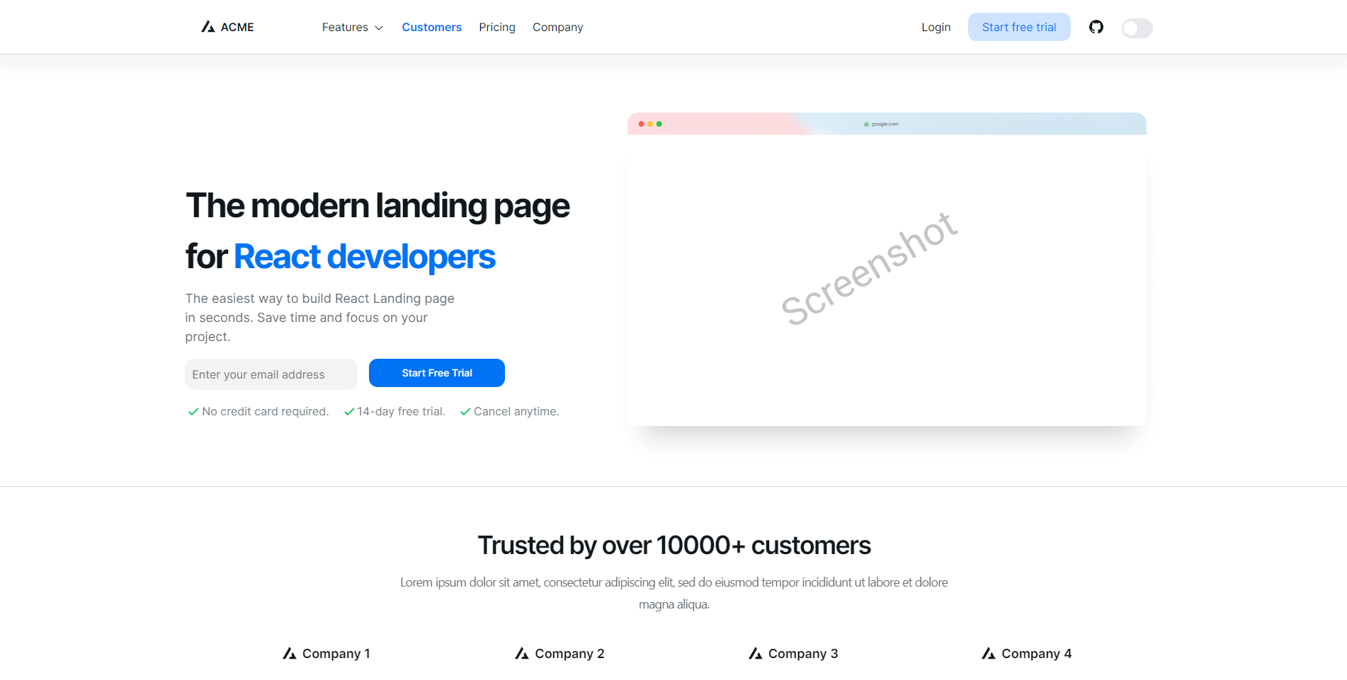 Landing Page Light Mode