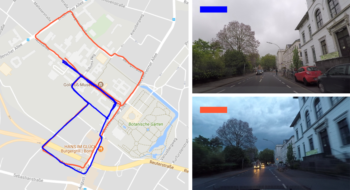 image sequences from different routes and weather conditions