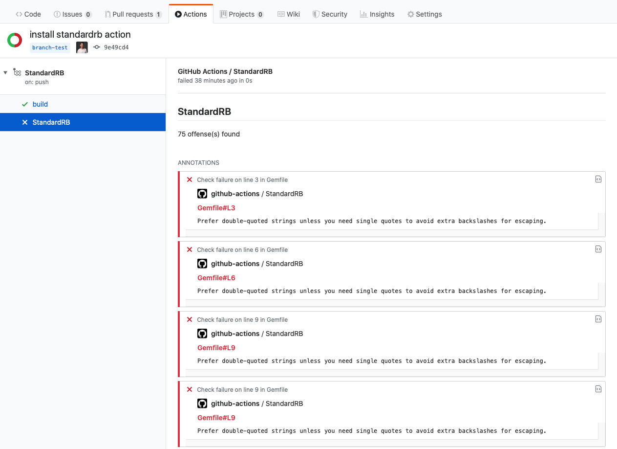 StandardRB Action Checks Overview