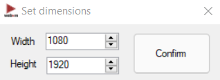 set dimensions