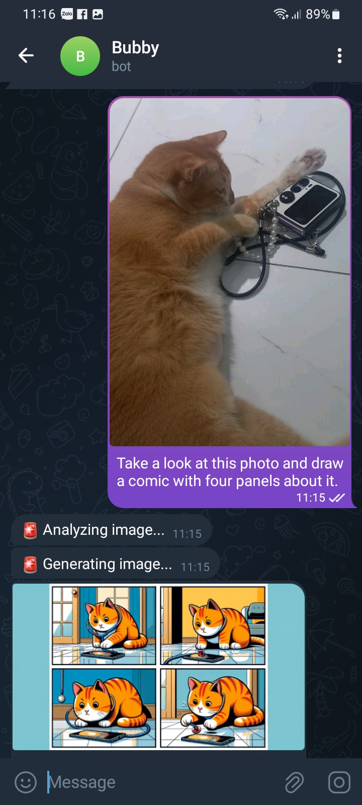 Analyze then generate image