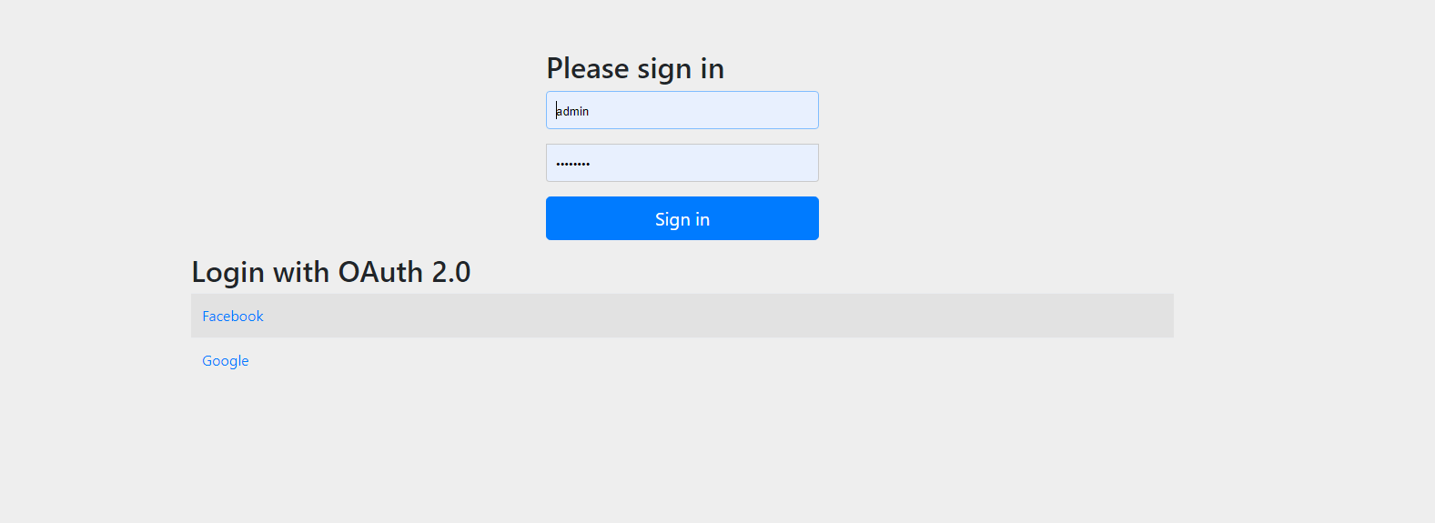 Login form