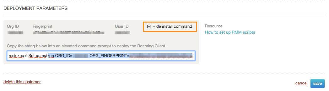 Deployment Parameters