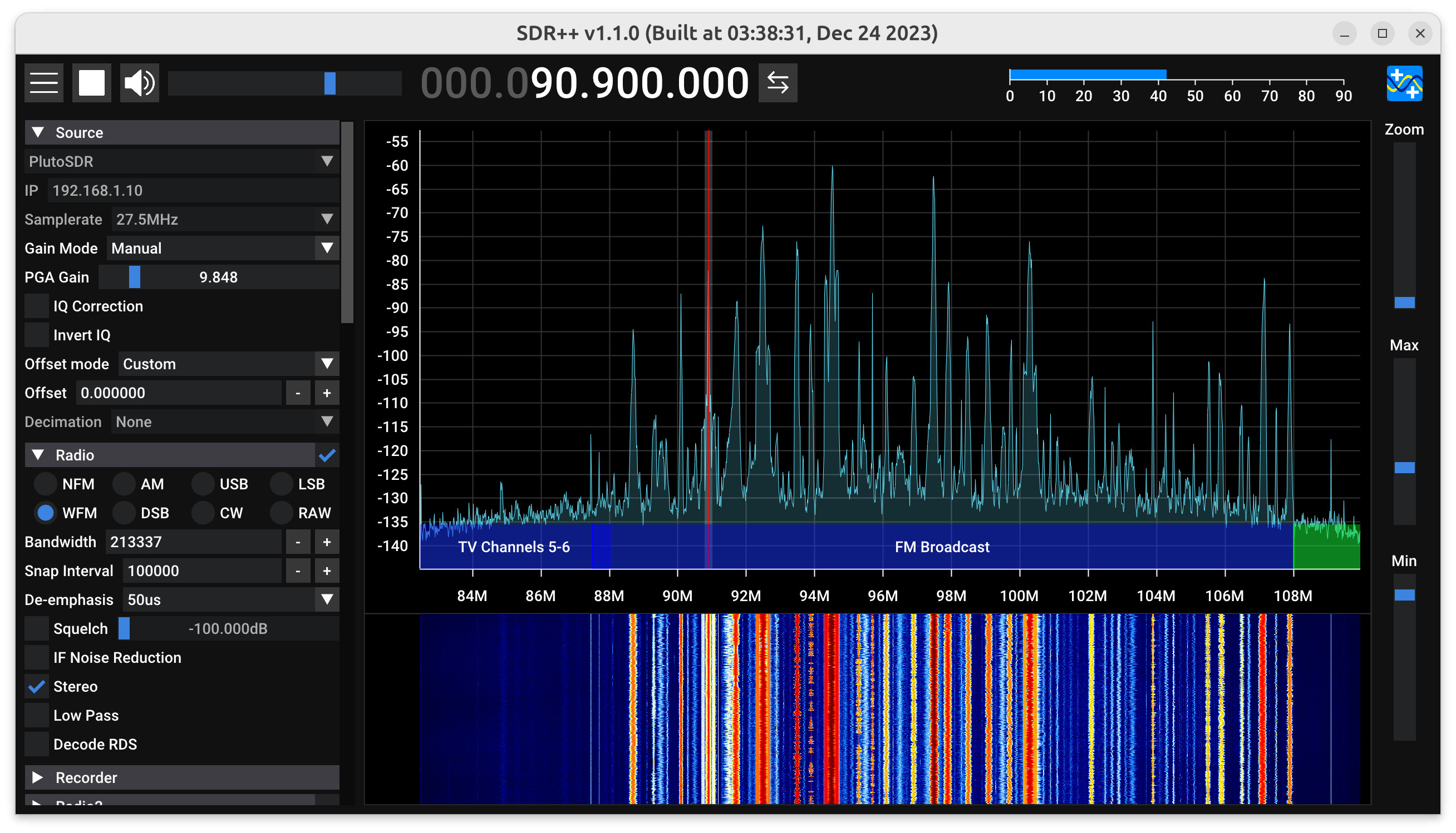 SDR++ and PlutoSDR