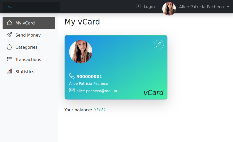 vCard Homepage