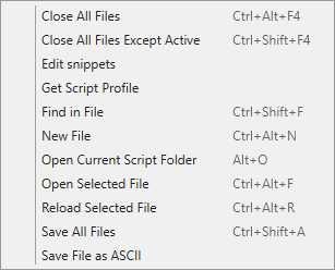 Files menu