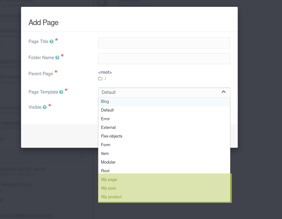 Exported post types