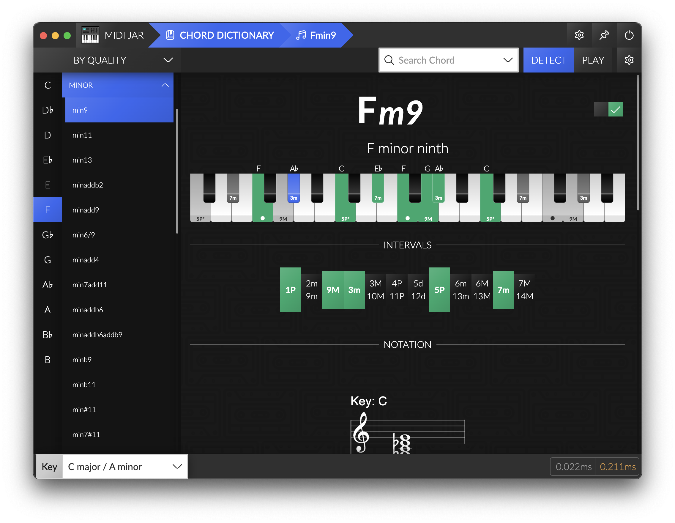 MIDI Jar Chord Dictionary Example