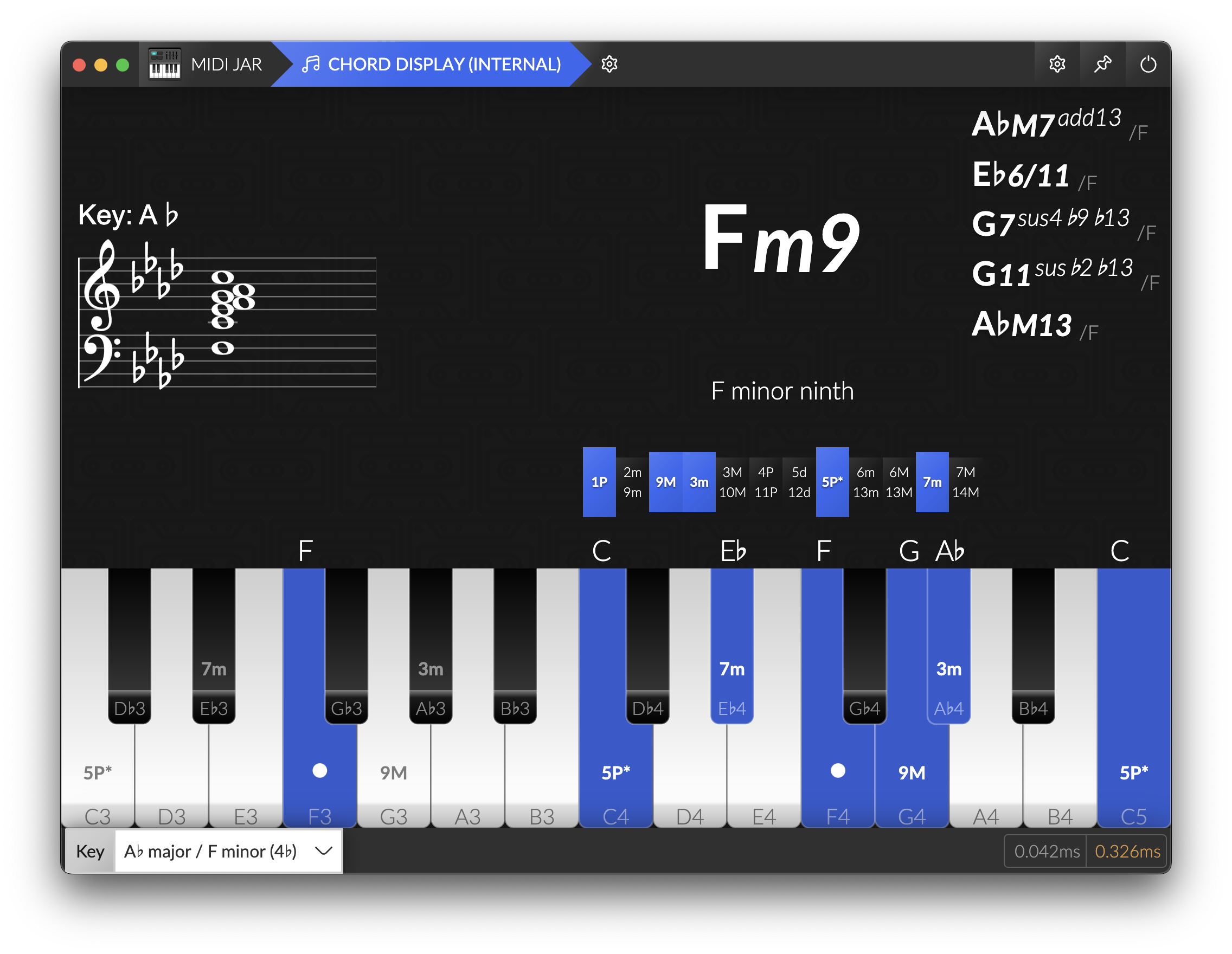 MIDI Jar Chord Display example