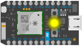 Photon in with blinking blue LED (i.e. Listening mode)