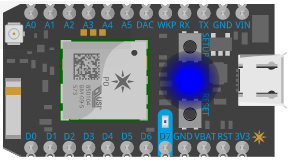 Photon in with blinking blue LED (i.e. Listening mode)