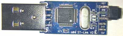 ST-Link top view with button