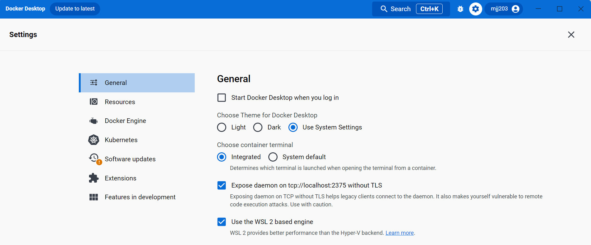 settings general