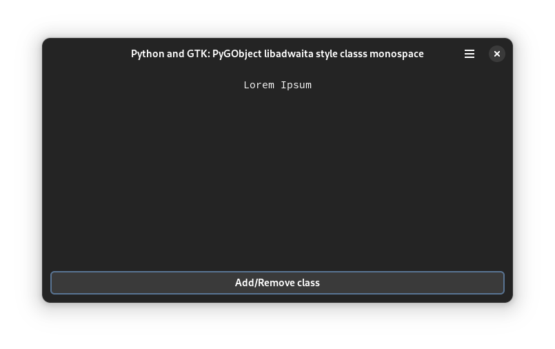 Libaswaita style class monospace