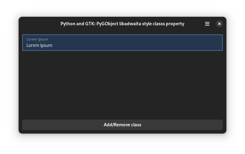 Libaswaita style class property