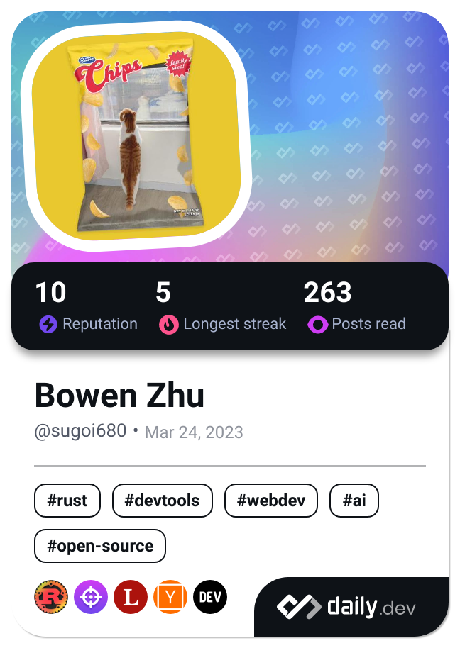 Bowen Zhu's Dev Card