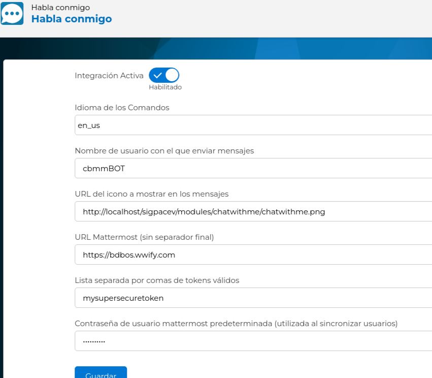 coreBOS Settings