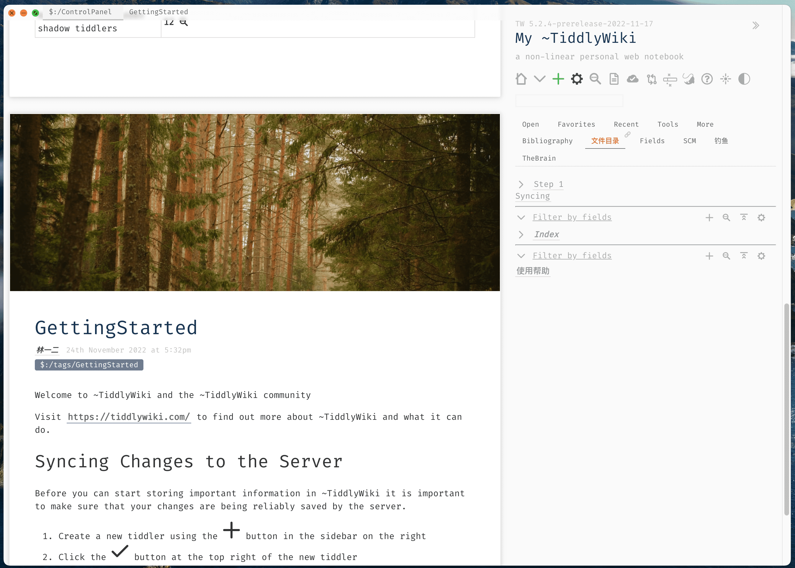 Screenshot of main-window