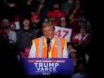 Republican presidential nominee and former U.S. President Donald Trump campaigns in Green Bay, Wisconsin, U.S. October 30, 2024.(REUTERS)