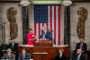 Outgoing Majority Leader Kevin McCarthy passes the Speaker's gavel to incoming Speaker Nancy Pelosi.