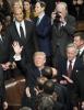 President Donald Trump enters the House Chamber