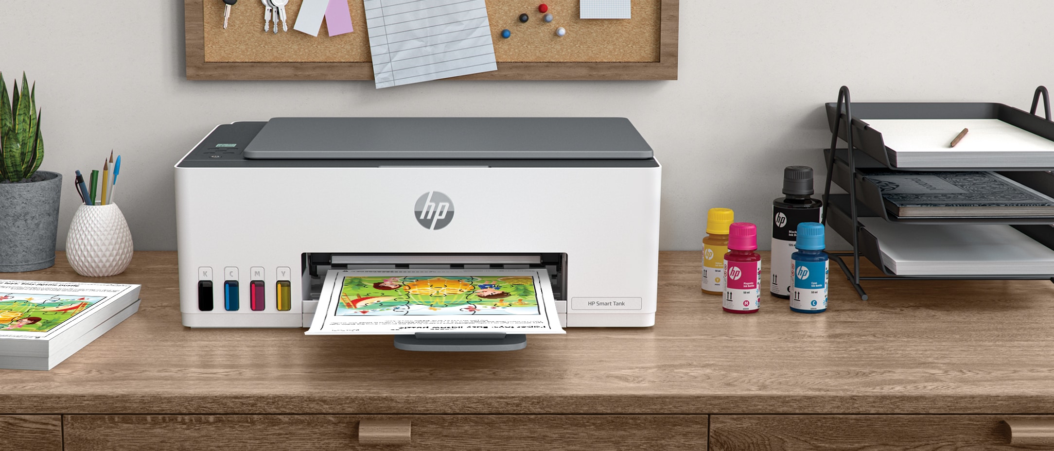 HP Smart Tank Printer with HP Ink bottles