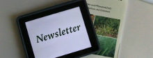 Text Newsletter auf einem Blatt