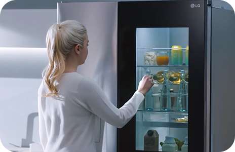 This is an image of knocking on the Instaview Fridge Freezers