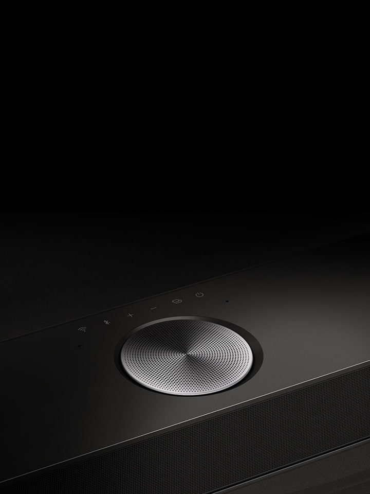 An aerial perspective of the LG Soundbar's Center Up firing speaker.