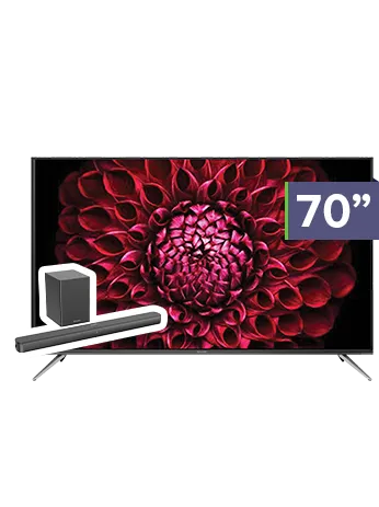 SHARP 70 inch 4K UHD TV with Soundbar Bundle