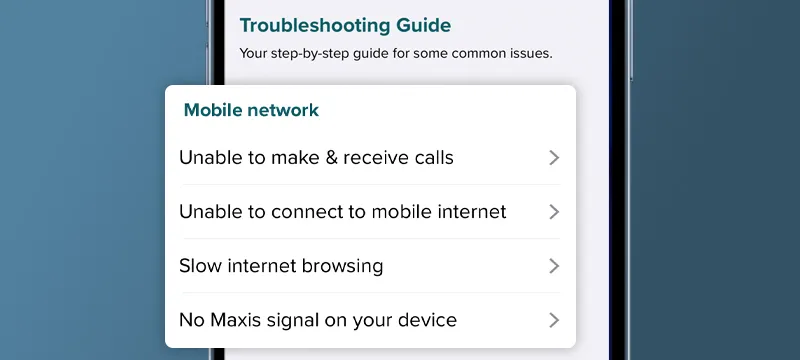 Select an issue to resolve under ‘Troubleshooting Guide’