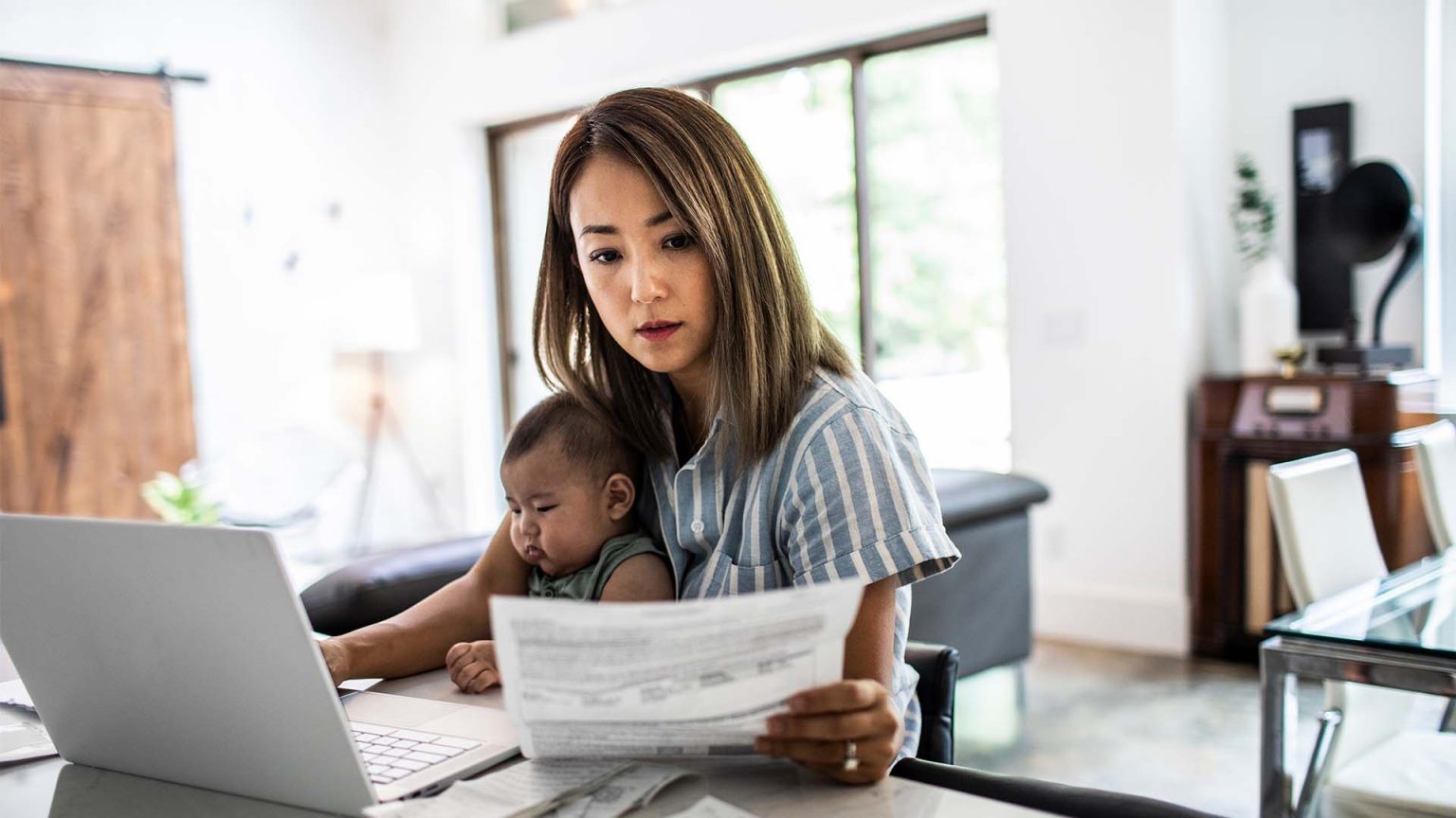 woman working from home