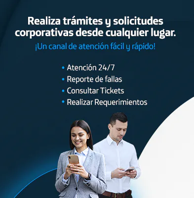 Banner movistar Realiza trámites y solicitudes corporativas desde cualquier lugar