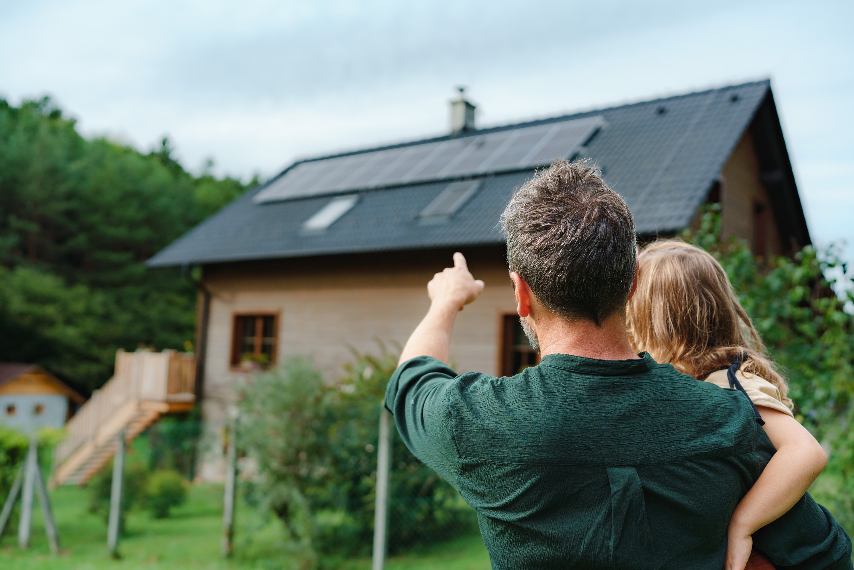 People looking at a house