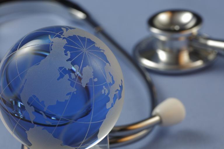 Image of globe with stethoscope