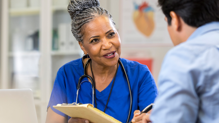 doctor talking to patient 