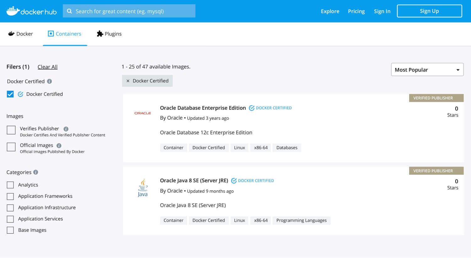 Figure 3: Docker Registry screenshot