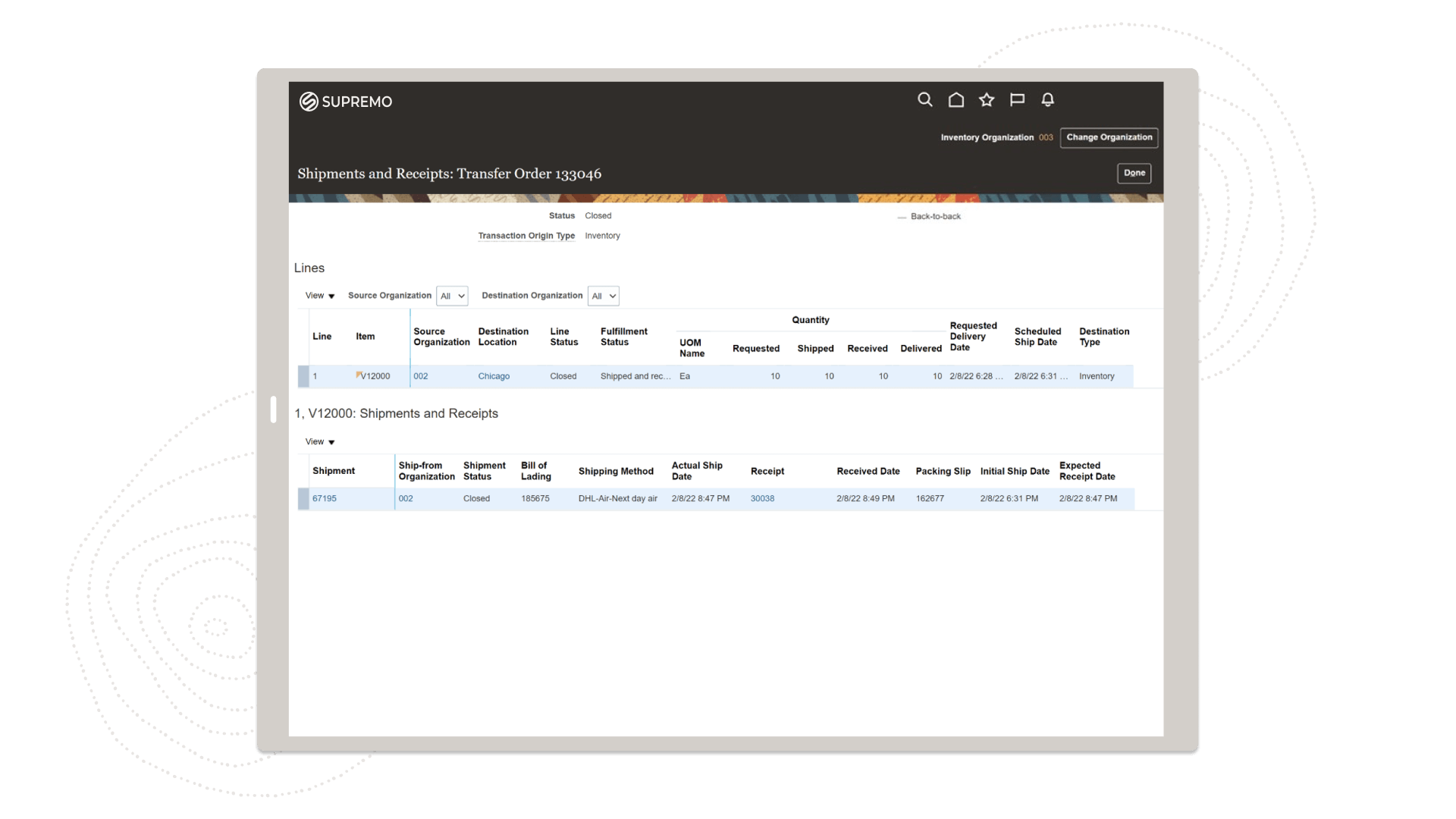 Check inventory levels