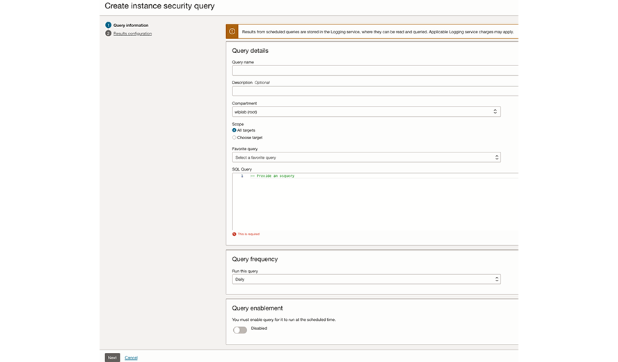 Scheduled queries