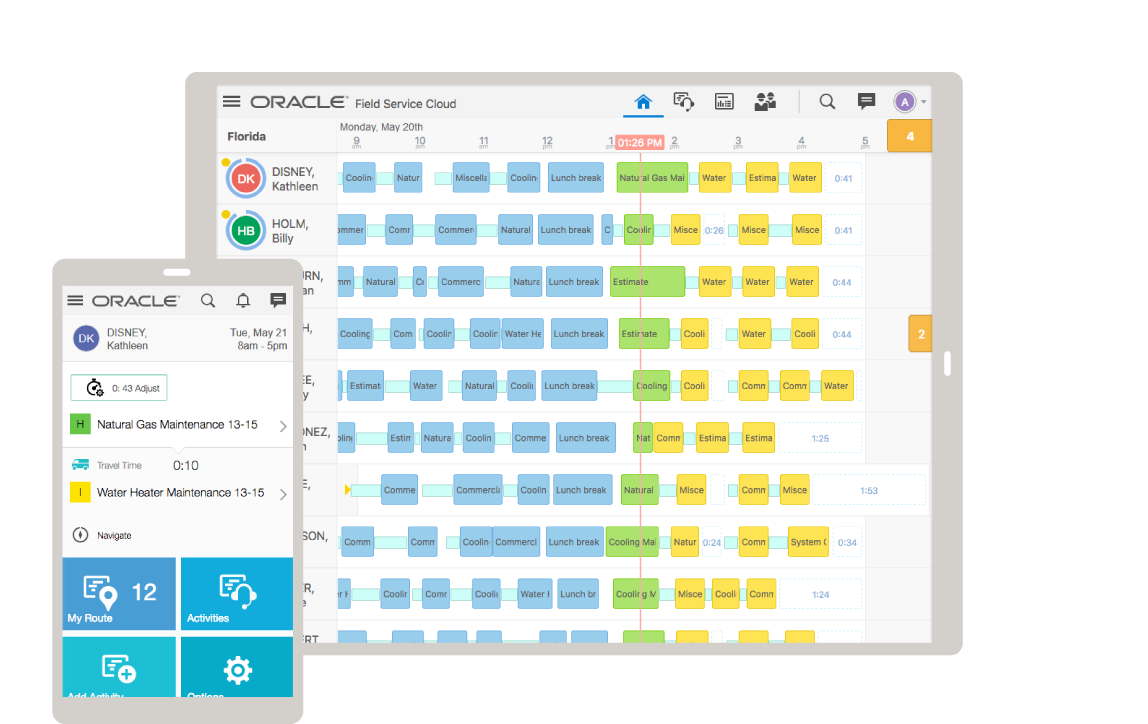 Supervisors can view schedules and access resource details with one click.