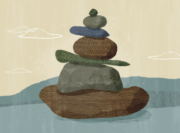 Pricing illustration of stacked rocks