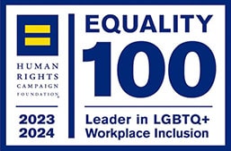 Human Rights Campaign Foundation’s Corporate Equality Index for Best Place to work for LGBTQ+ Equality 2022 logo