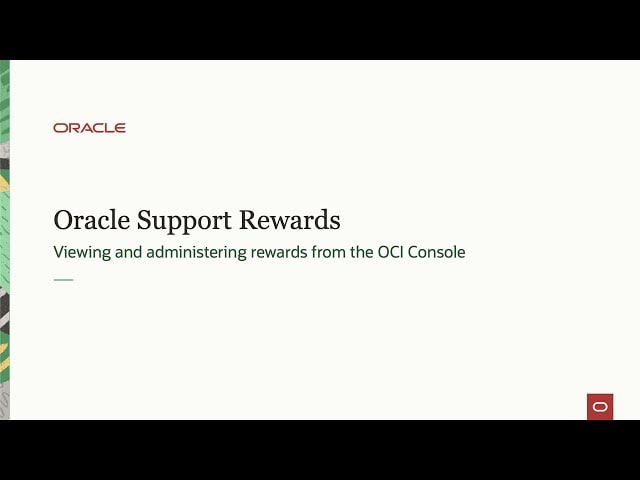 إدارة صورة مصغرة لفيديو Oracle Support Rewards