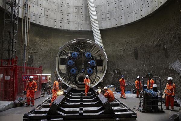 National Grid's massive tunnel boring machine is carving out an underground energy passage.