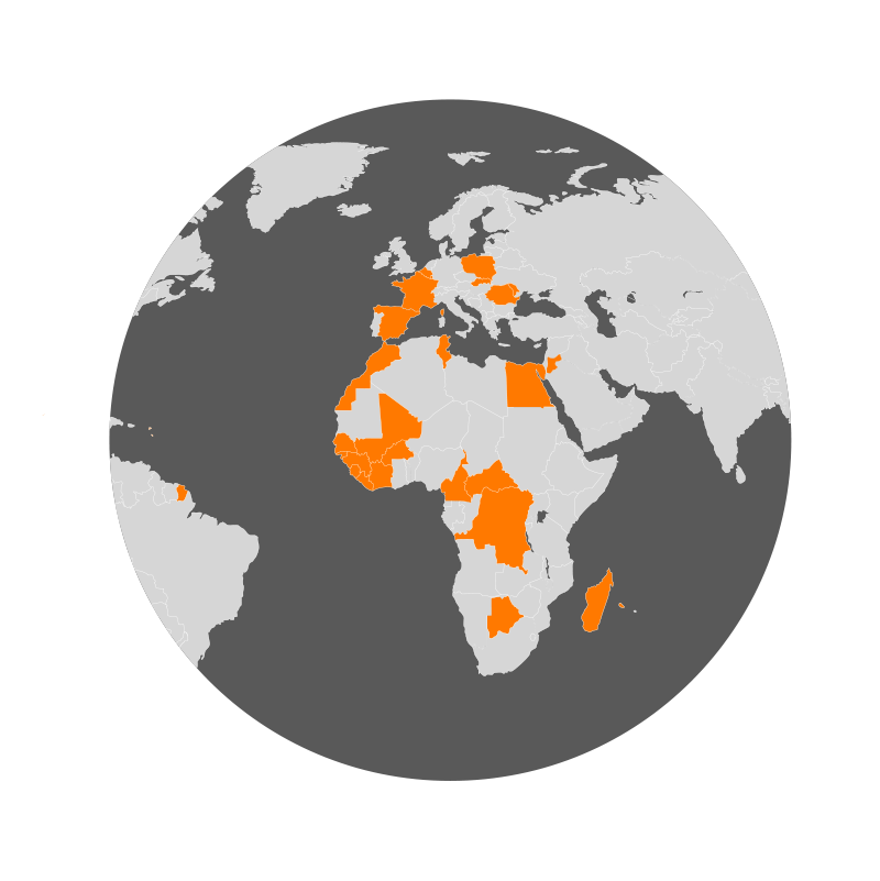 Mappemonde Orange